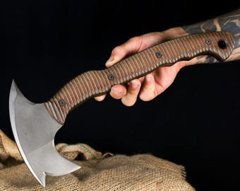 Forged Tomahawk , Engraved Durable Hatchet, Handmade Tomahawk Full Tang with Case