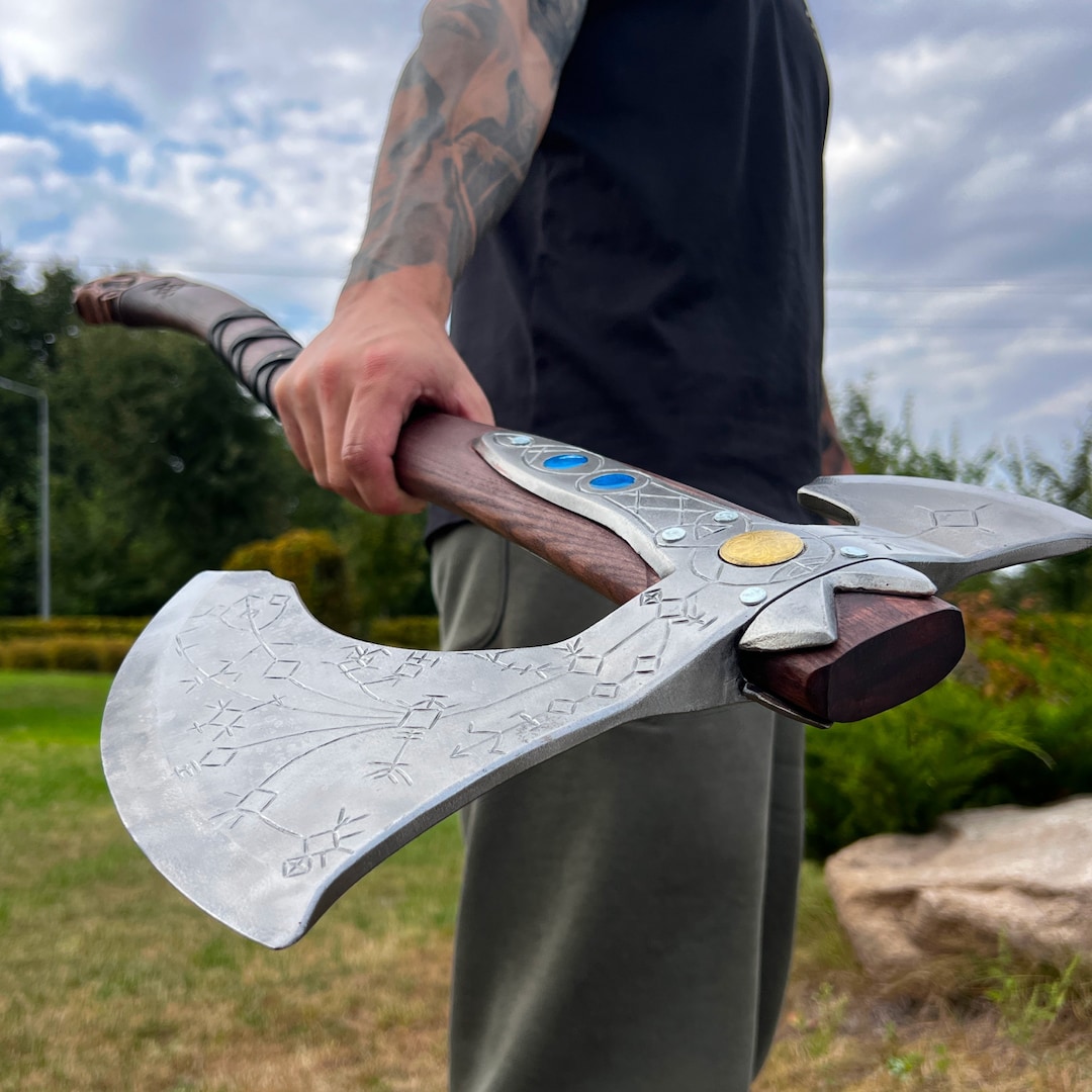 Leviathan Axe Hand Forged Kratos Axe With Personalized Engraving Option ...