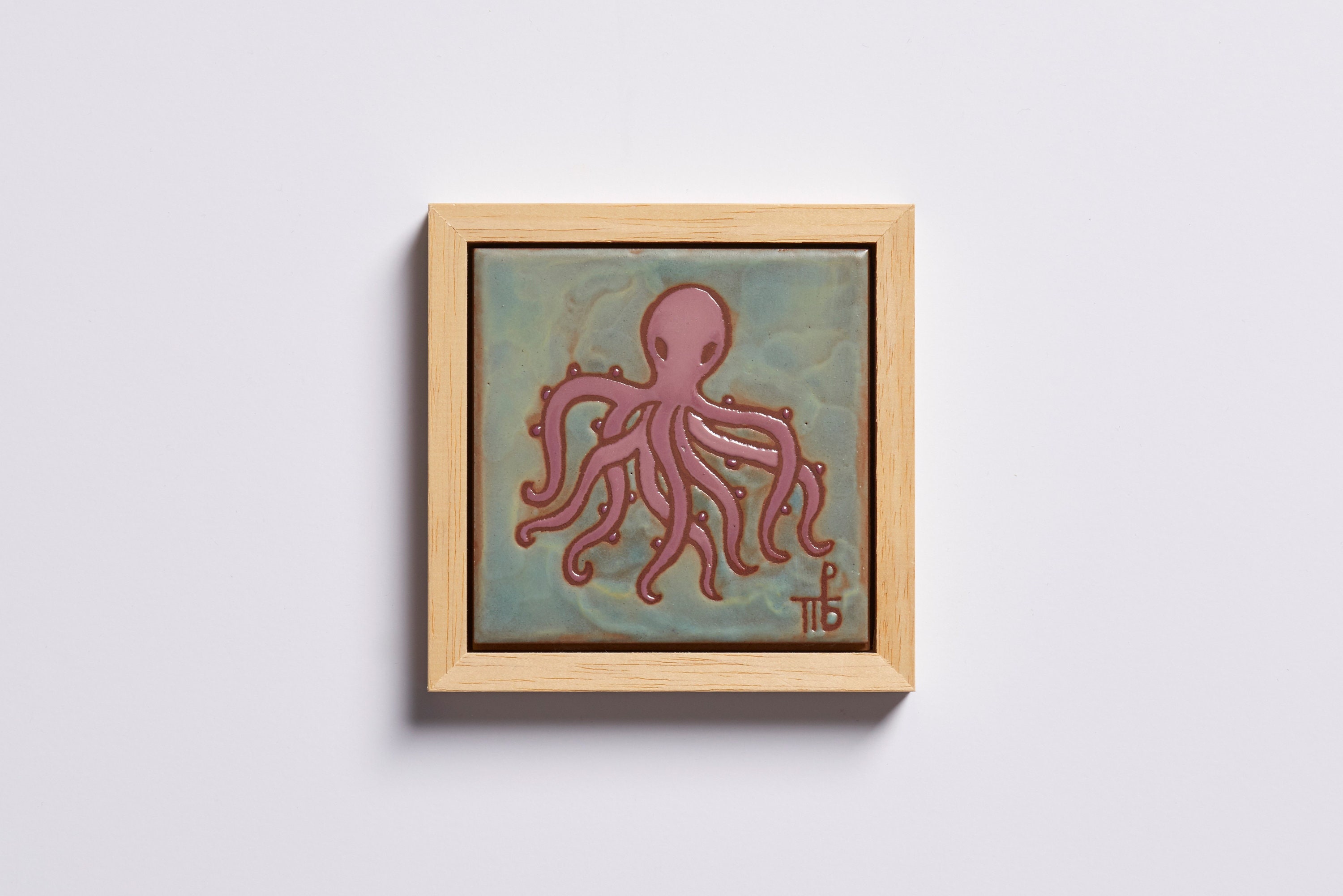 Octopus Tile Handmade Ceramic Wall Art Underwater Life Kitchen Backsplash Ocean Day Bathroom Wall Decor Sea Life Art Mosaic