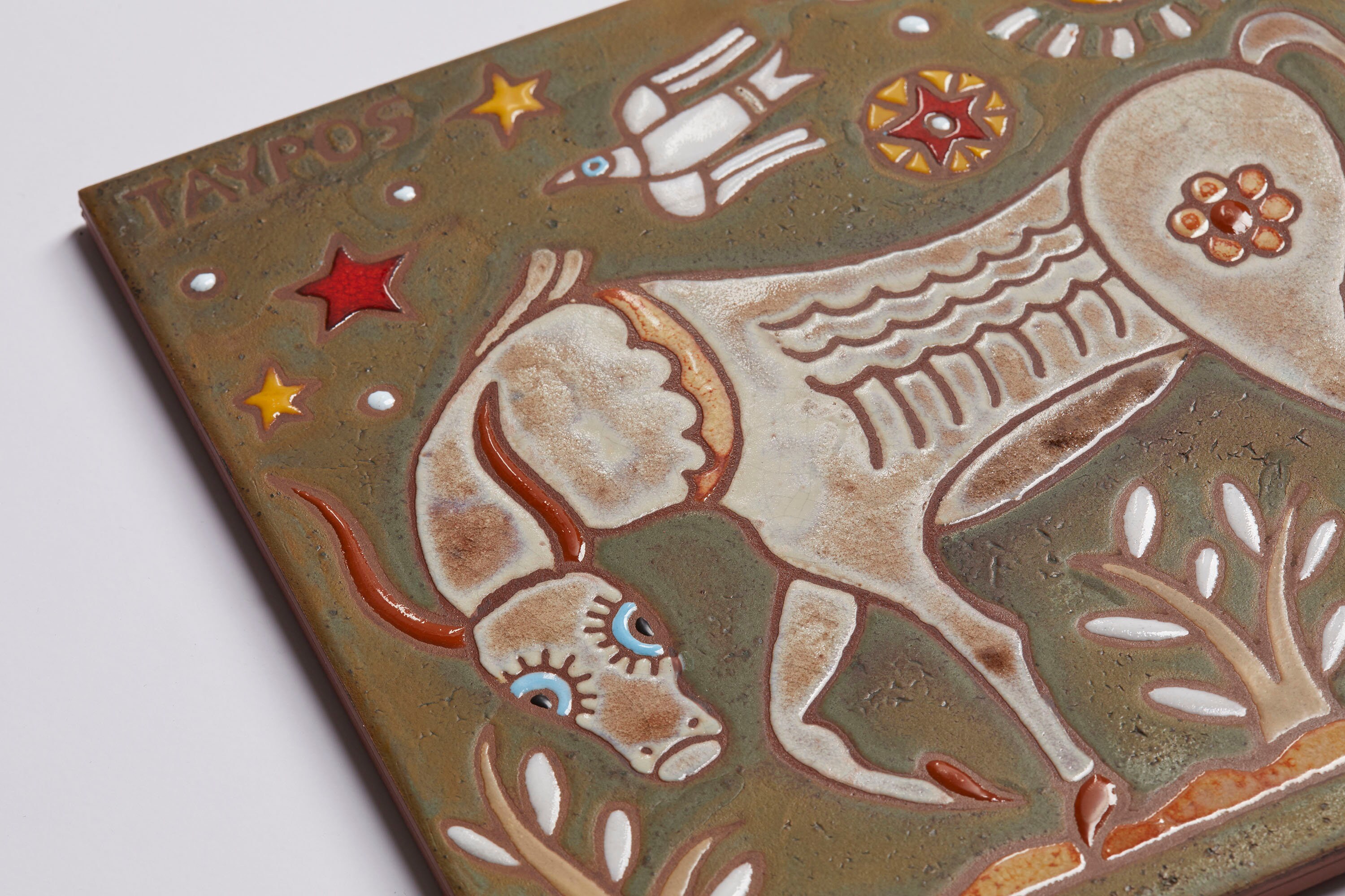 4つの星座のセット 20 x 20 cm セラミックタイル 水瓶座 山羊座 魚座 
