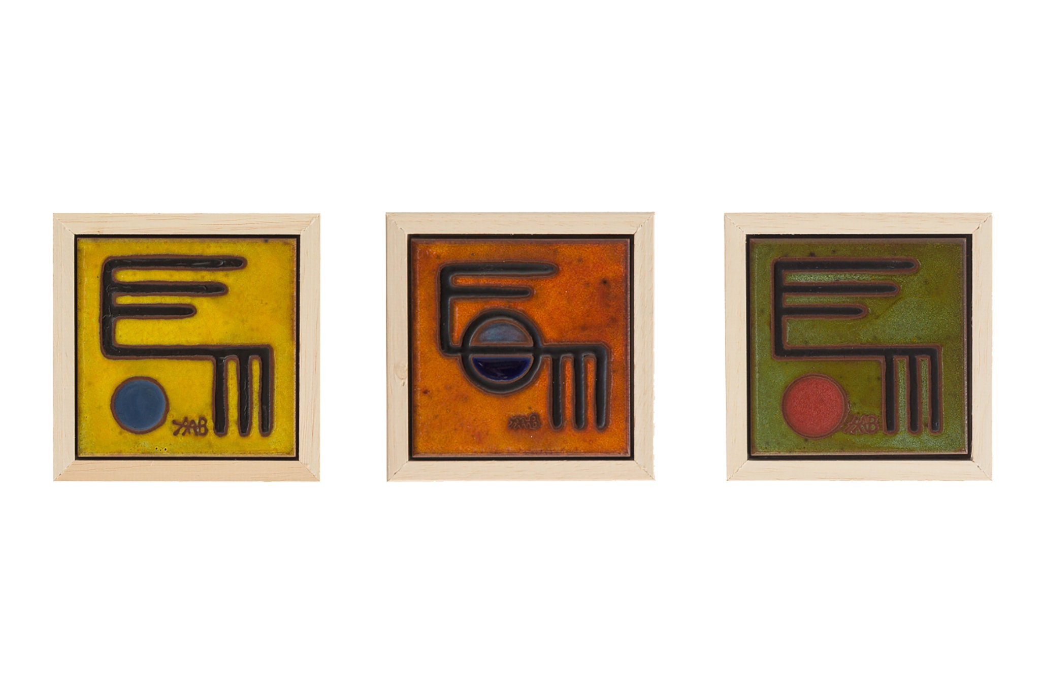 Modern Chartreuse Wall Art Contemporary Art Handmade Ceramic Etsy