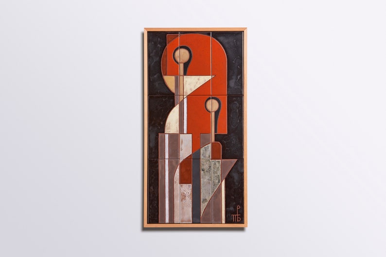 Our abstract figures are simple and unexpected, perfect for creating an impactful statement for your living space. They feature a dark background that allows the figures to stand out and draw the eye to the elegant shapes and designs.