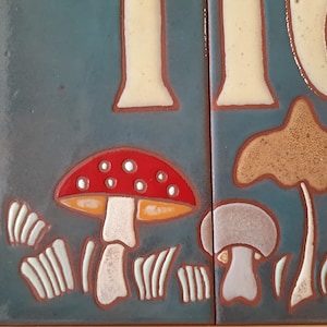 Charming Handpainted Mushroom Ceramic House Number Tile Cottage Core Aesthetics Custom Address Sign Autumn Woodland Decor image 5