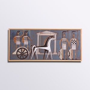 Ancient Greek Warriors Greece Handpainted Ceramic Wall Art Sparta Tile Mural Greek Mythology Classical Studies Art Of War Zoom Background