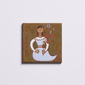 Virgo Sternzeichen Wandkunst, handbemalt auf Keramikfliese, personalisierte Geschenk Astrologie, Horoskop Malerei, Baby Virgo Geschenk, Virgo Decor