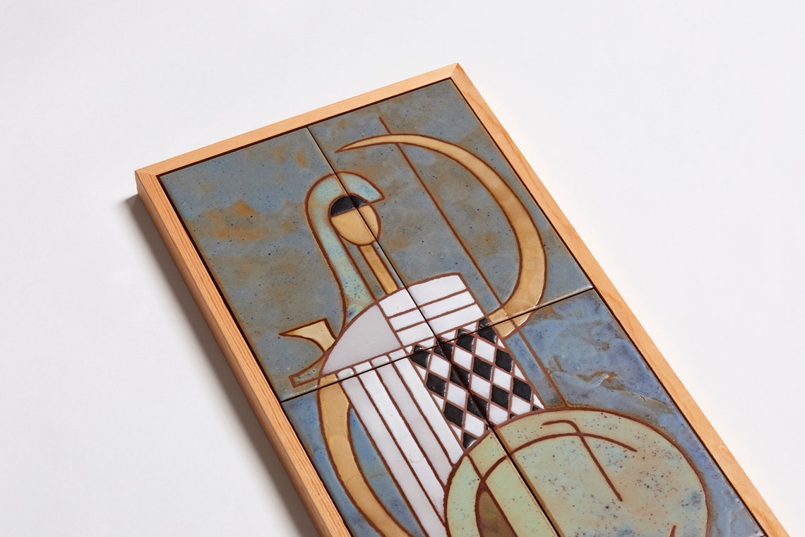 3 Piece Wall Art Ceramic Tiles Framed Wall Art Set Wall Mural Etsy