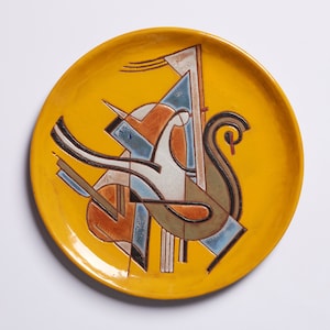 Decorative Plates Two Birds Theme Abstract Handmade Greek Pottery Ceramic Art Room Decor Aesthetic Modern Wedding Gift Terracotta Plate