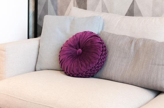 Purple velvet pintuck decorative Purple velvet pillow | Etsy