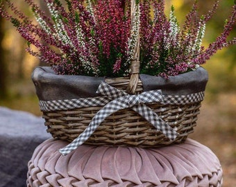 Dusty pink handmade round smocking embroidered decorative velvet cushion | Decorative pillow