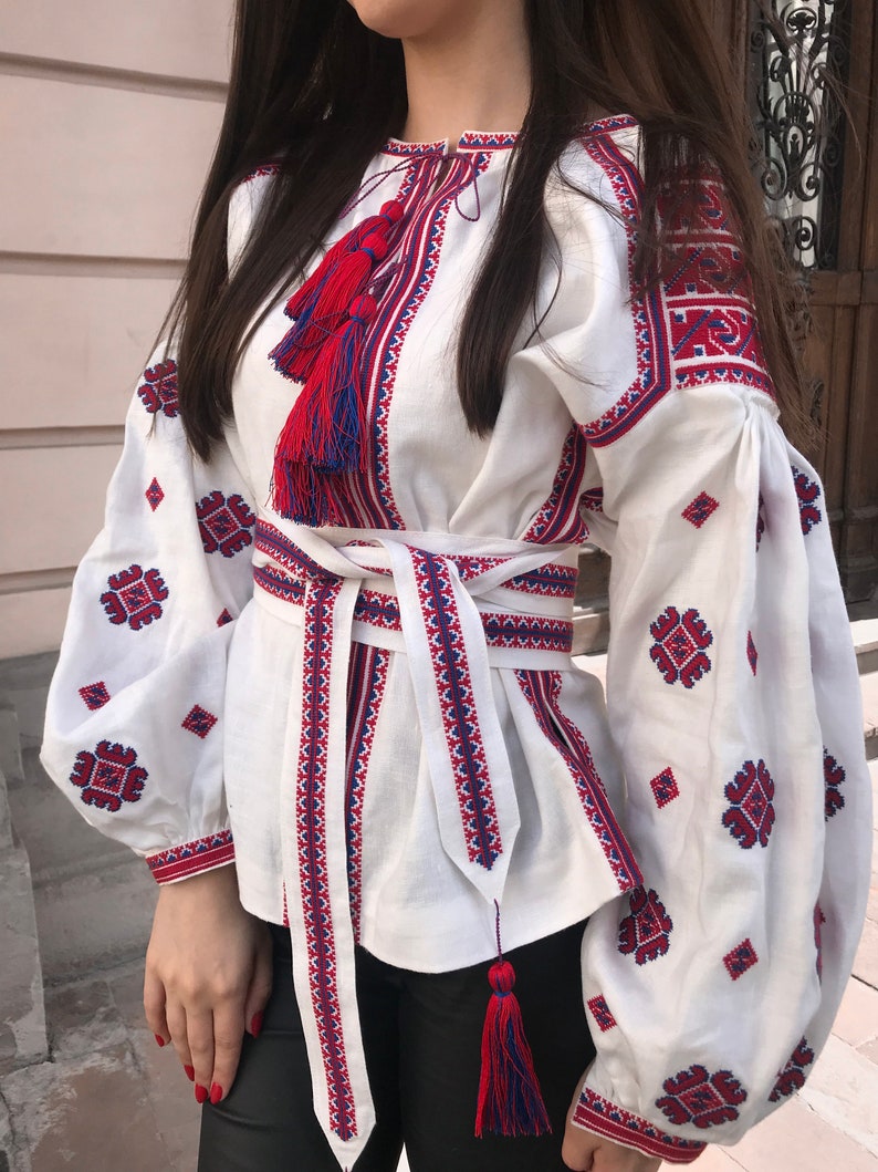 Embroidered Linen Blouse. Ukrainian VYSHYVANKA. Free Shipping. Etsy