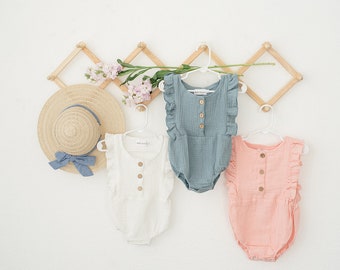 Cotton Baby Romper | Baby Boy & Girl Summer Romper | Snap Closure Infant Outfit | Soft Baby Clothes | Baby Shower Gift