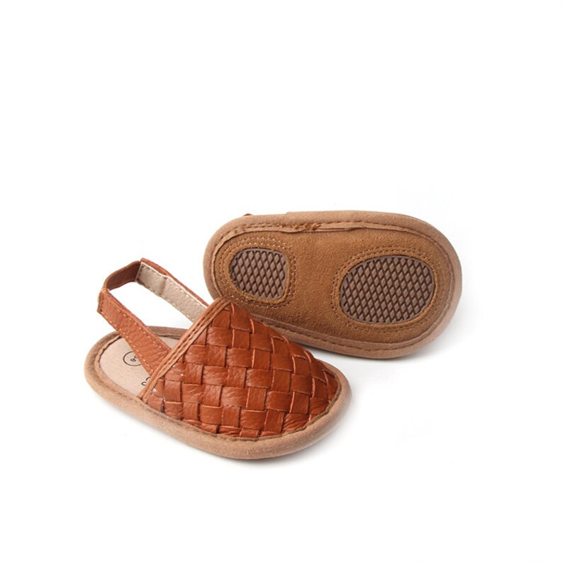 Woven Leather Baby Sandals | Soft Sole Sandals for Baby and Toddler | Summer Infant Shoes | Baby Girl & Boy Shoes | Baby Shower Gift