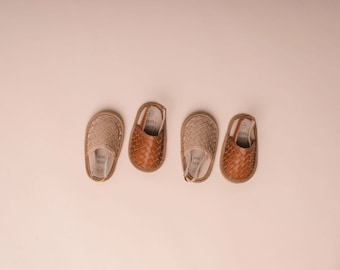 Woven Leather Baby Sandals | Soft Sole Sandals for Baby and Toddler | Summer Infant Shoes | Baby Girl & Boy Shoes | Baby Shower Gift