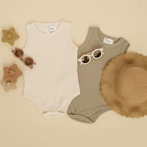 Ribbed Summer Baby Romper | Infant Sleeveless Romper | Lightweight Baby Outfit | Toddler Girl Clothes | Babe Basics