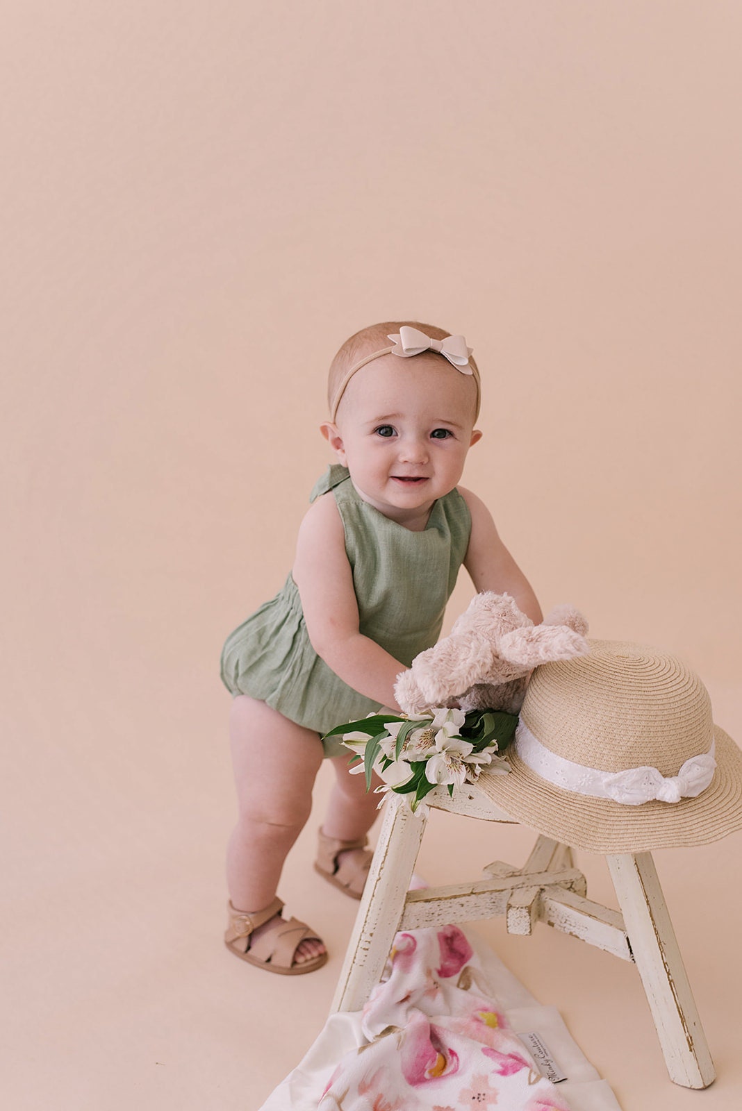 Babe Basics Sage Fall Baby Romper // Green Baby Romper // Etsy