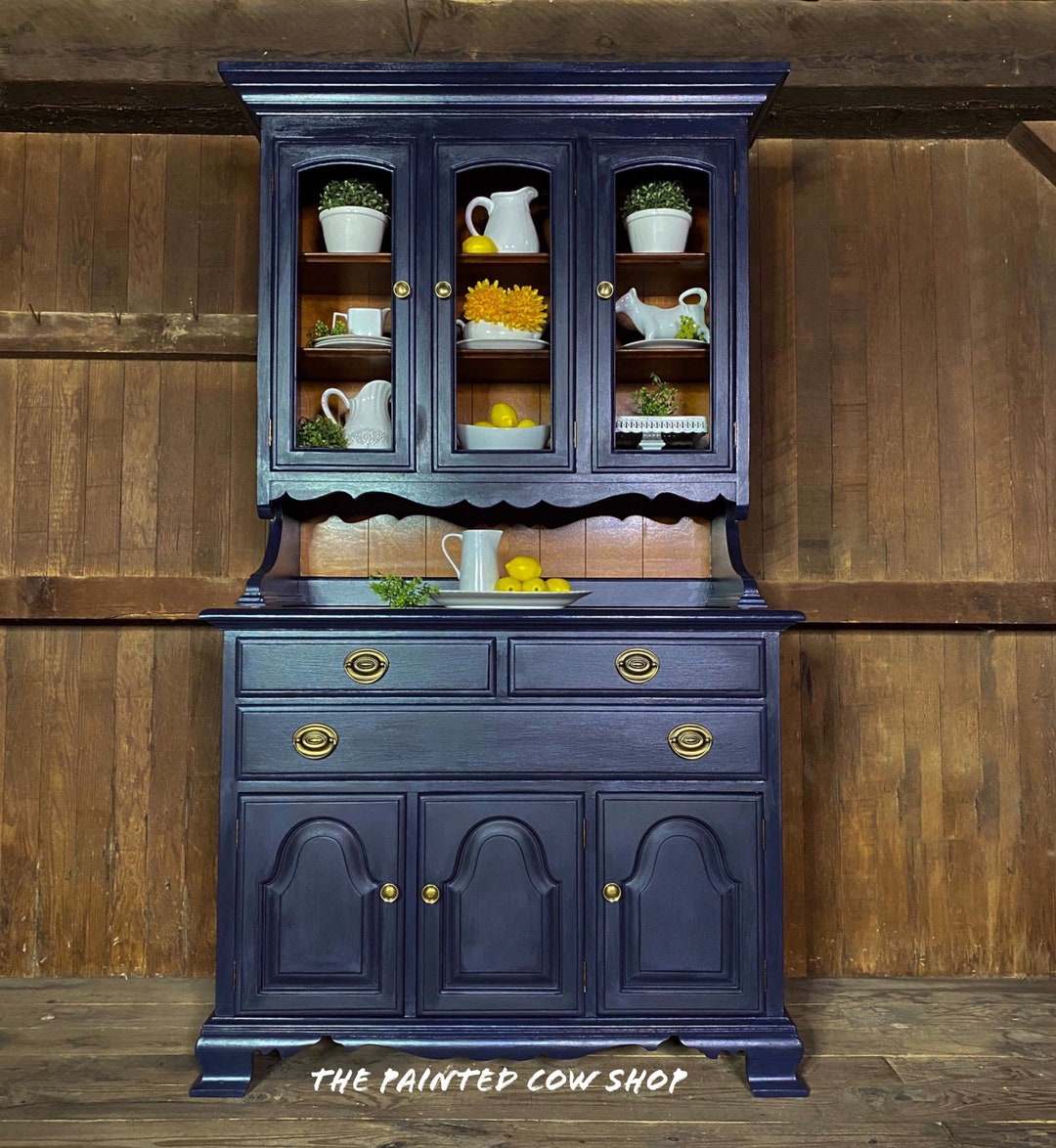 Blue China Cabinet, Blue Hutch Shipping Not Included China Cabinet With ...