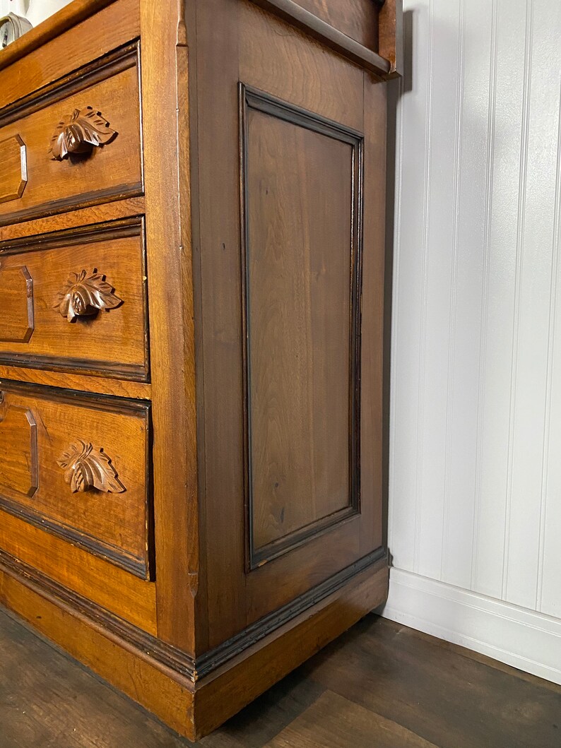 Antique Walnut Eastlake Dresser wIth Accorn Handles VIctorian Etsy