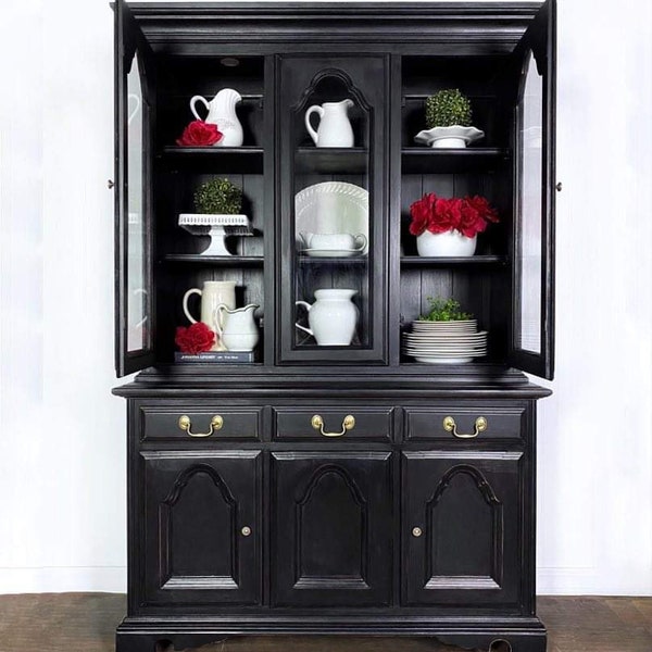 Black China Cabinet - Etsy