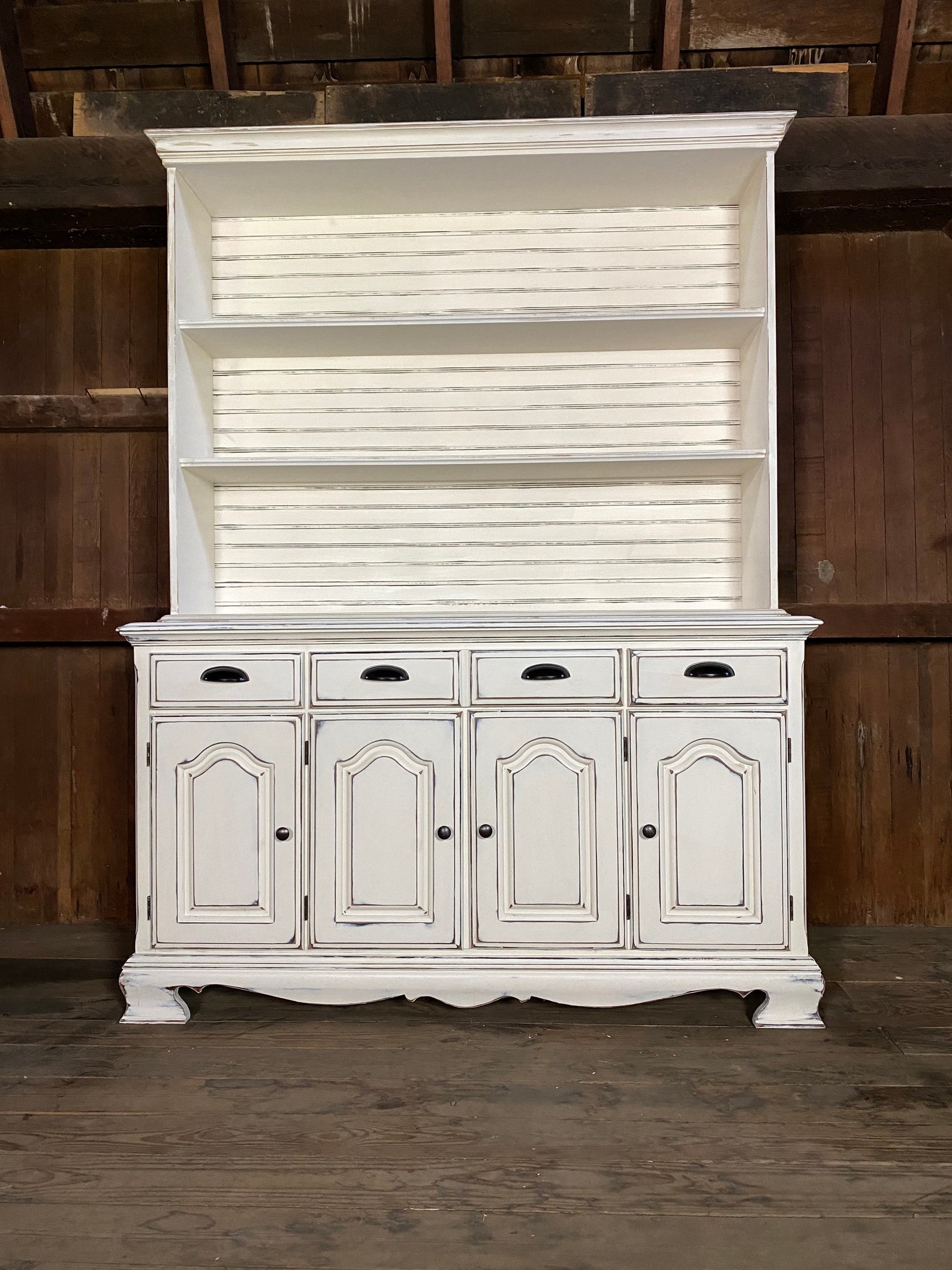 Large Farmhouse White 2 Piece Hutch shipping is additional Etsy.de