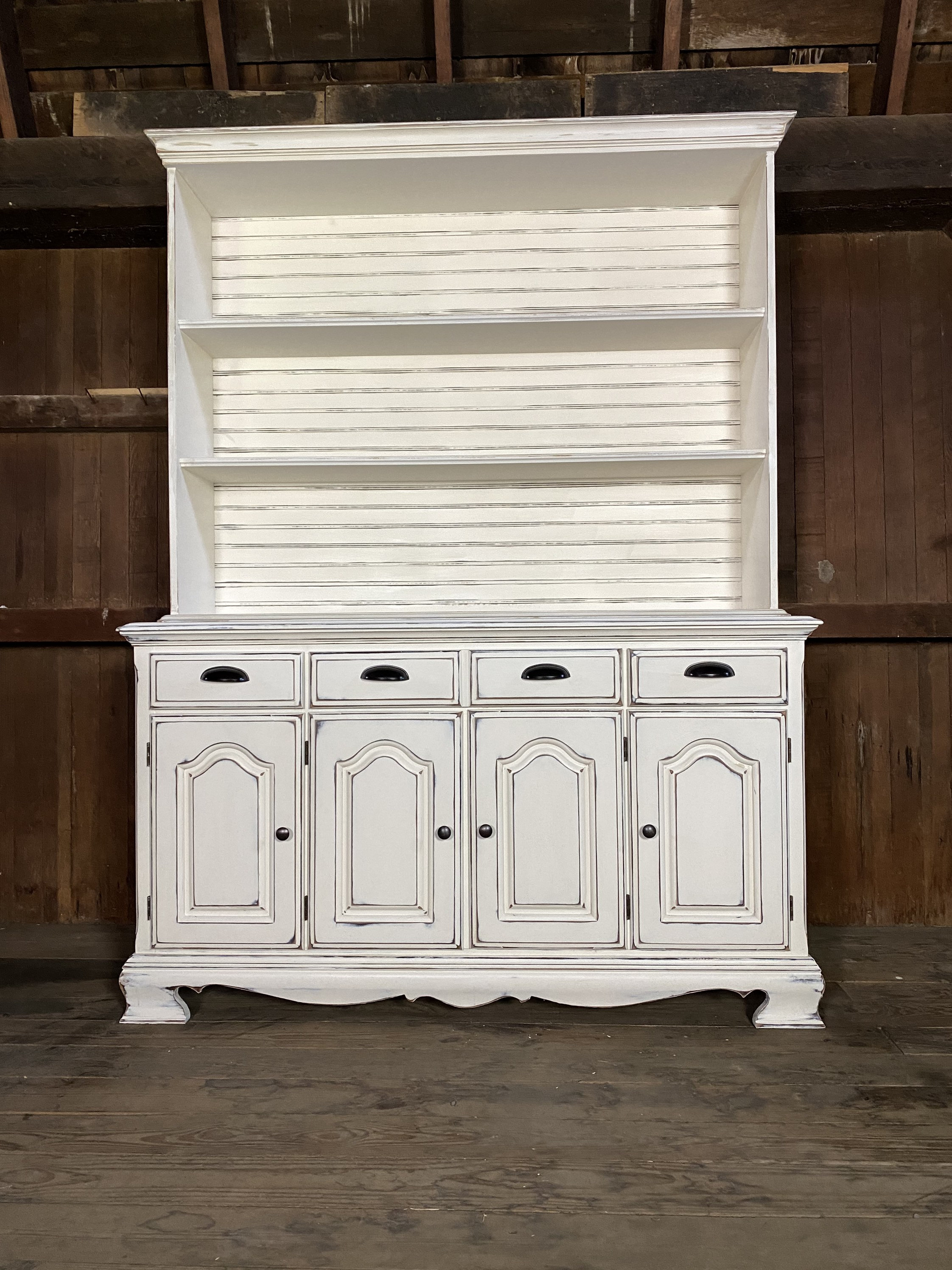 Large Farmhouse White 2 Piece Hutch shipping is additional Etsy