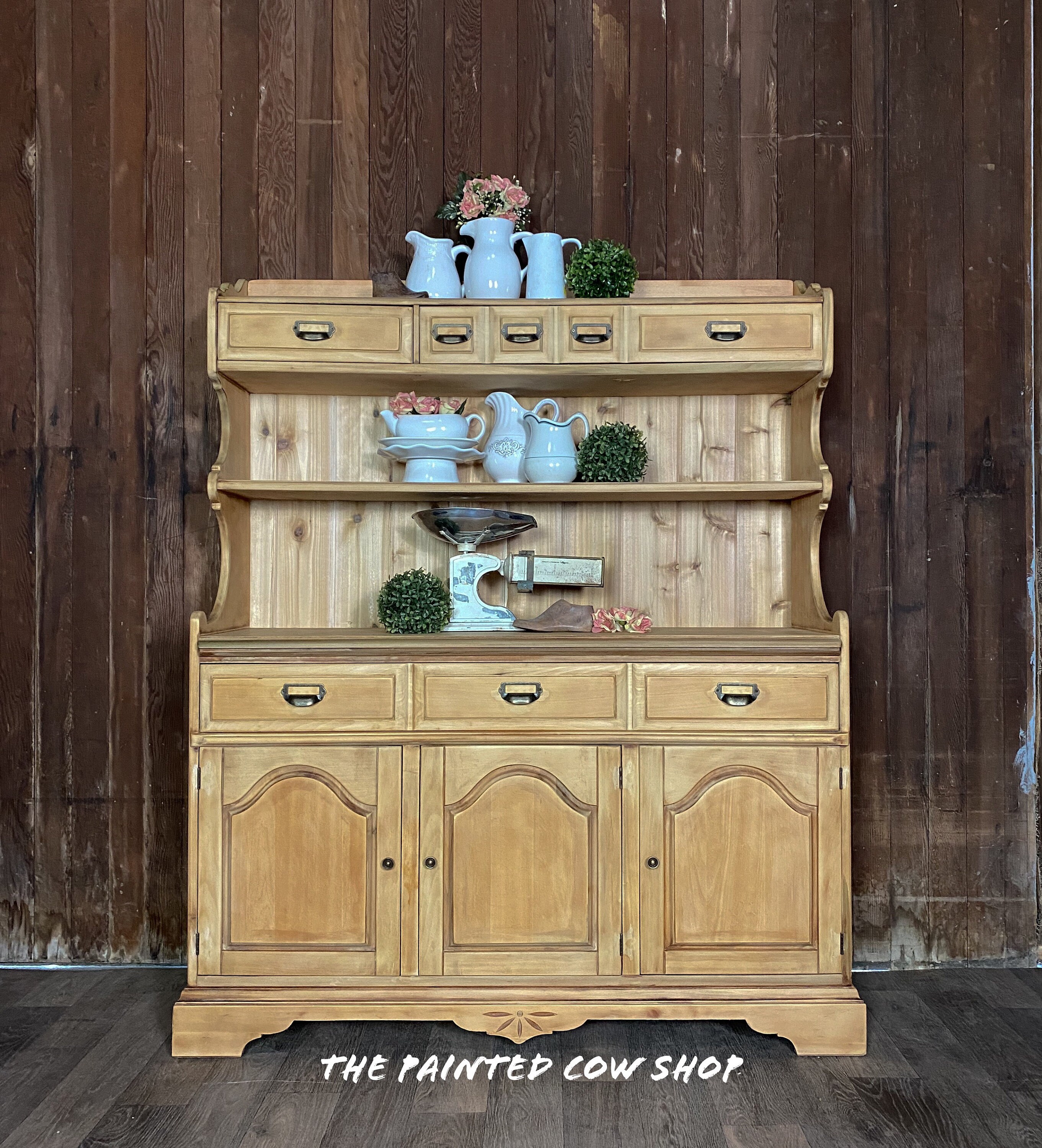 Vintage Wood Kitchen Hutch Bakers Country Style Etsy Israel