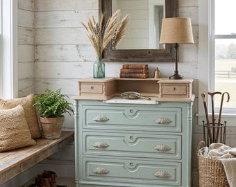 Eastlake Dresser, Costal style dresser, Shipping Not Included, Cottage Style Armoire, Vintage Chest of Drawers