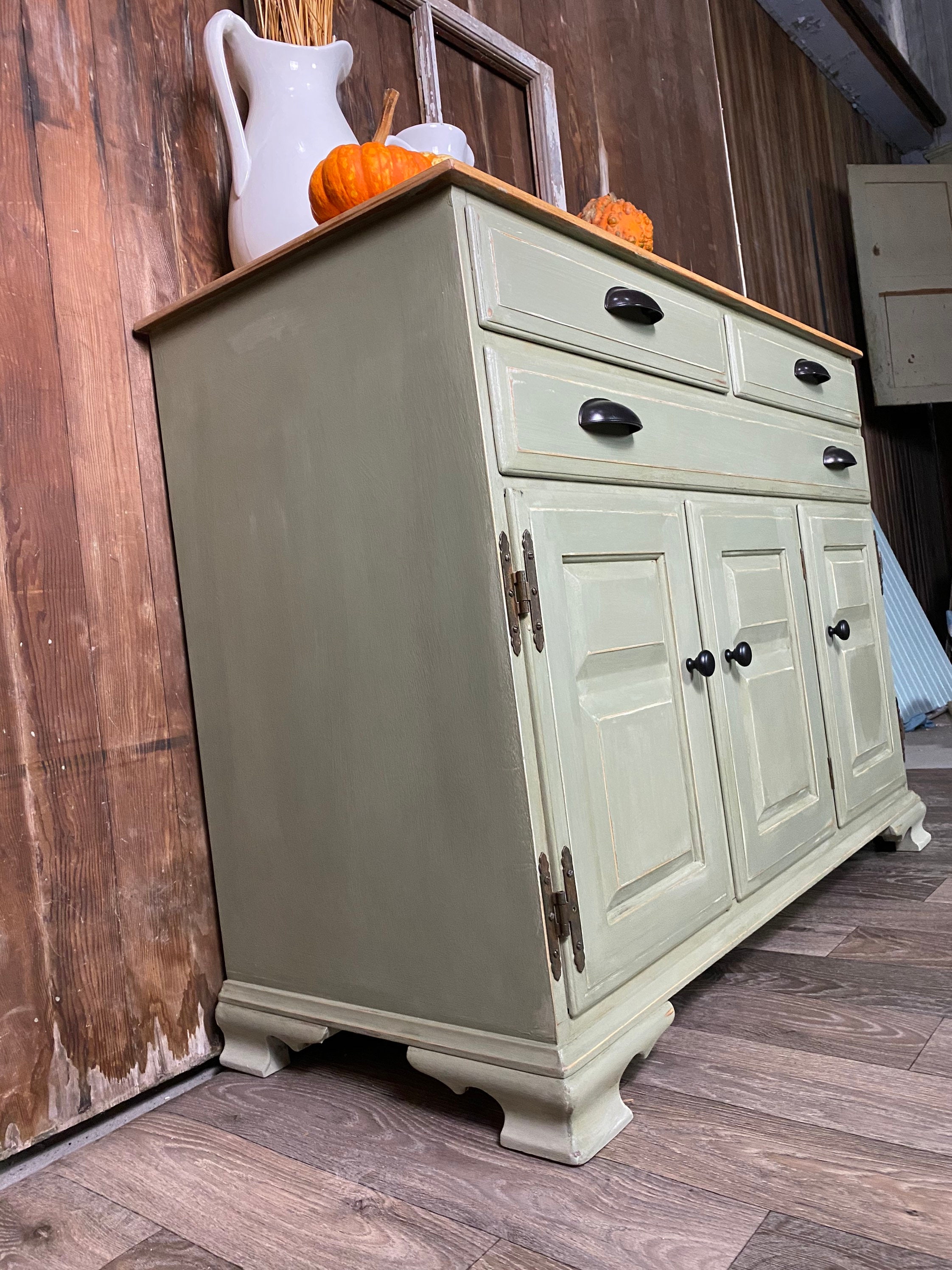 Farmhouse style buffet cottage style sideboard green Etsy