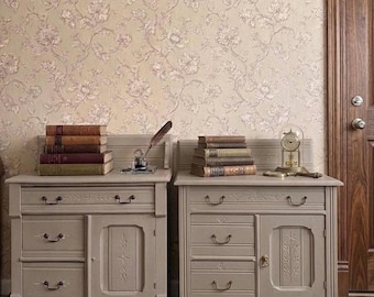 Set of Antique Eastlake commode Oak Wash Stands, Victorian commode dressers with Storage