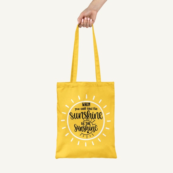 Be The Sunshine - A Positive Personalised Eco Friendly Vegan Tote, Cotton Shopper Bag ,Reusable Tote Bag, Unique Gift Bag, Letterbox Gift