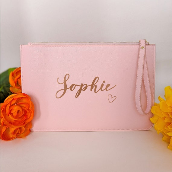 Personalised Faux Leather Clutch Bag Name,Clutch Purse, Personalised Pouch,Gift Clutch Bag,Birthday Gift For Mum, Sister, Wife & Girlfriend