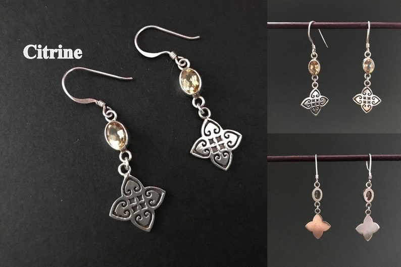 Handmade Close Net Design Amethyst Citrine Garnet Earrings 925 Sterling Silver Jewelry Style Fashion Earring Jewellery Woman Gift Female