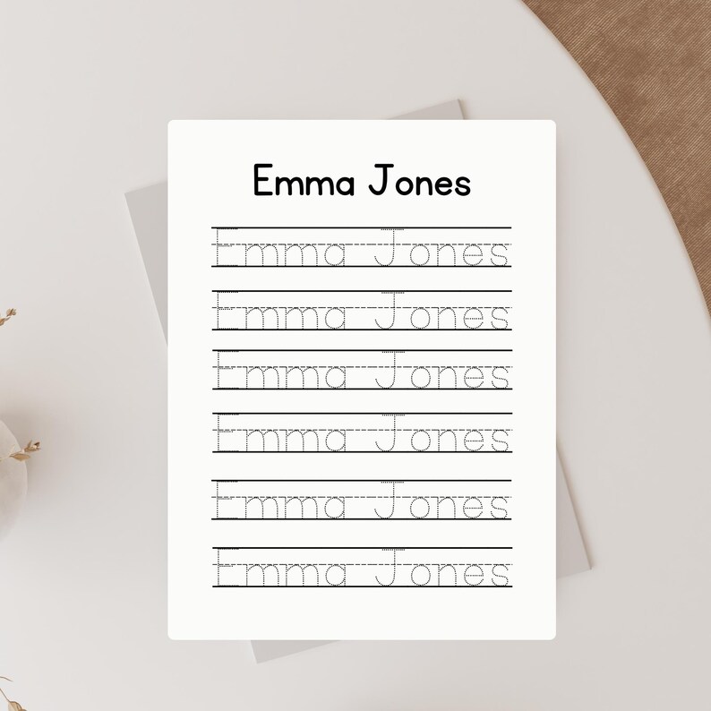 Personalized Kindergarten Name Tracing Worksheet Custom Handwriting ...