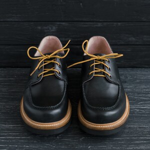 Classic Oxford Moc Toe Shoes Black Heritage Style Moccasins, Men's Handmade Shoes - #HoboMocToe by WolfAndBeard image 3