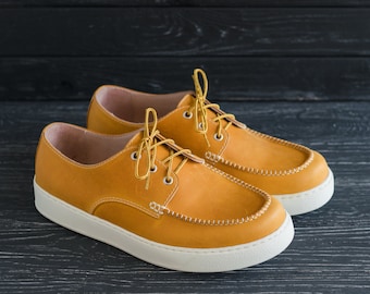 Moc Toe Sneakers Lederen Handgemaakte Zomerschoenen Dames Heren - door wolfandbeard