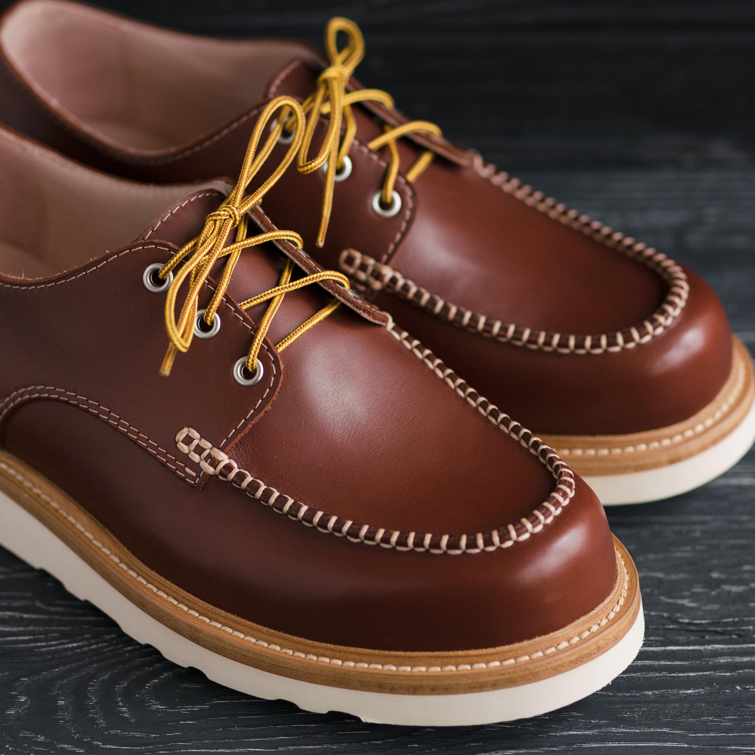 Moc Toe Oxford Mens Women Summer Shoes Brown Leather Moc Toe Oxford Mens Women Summer Shoes Brown Leather