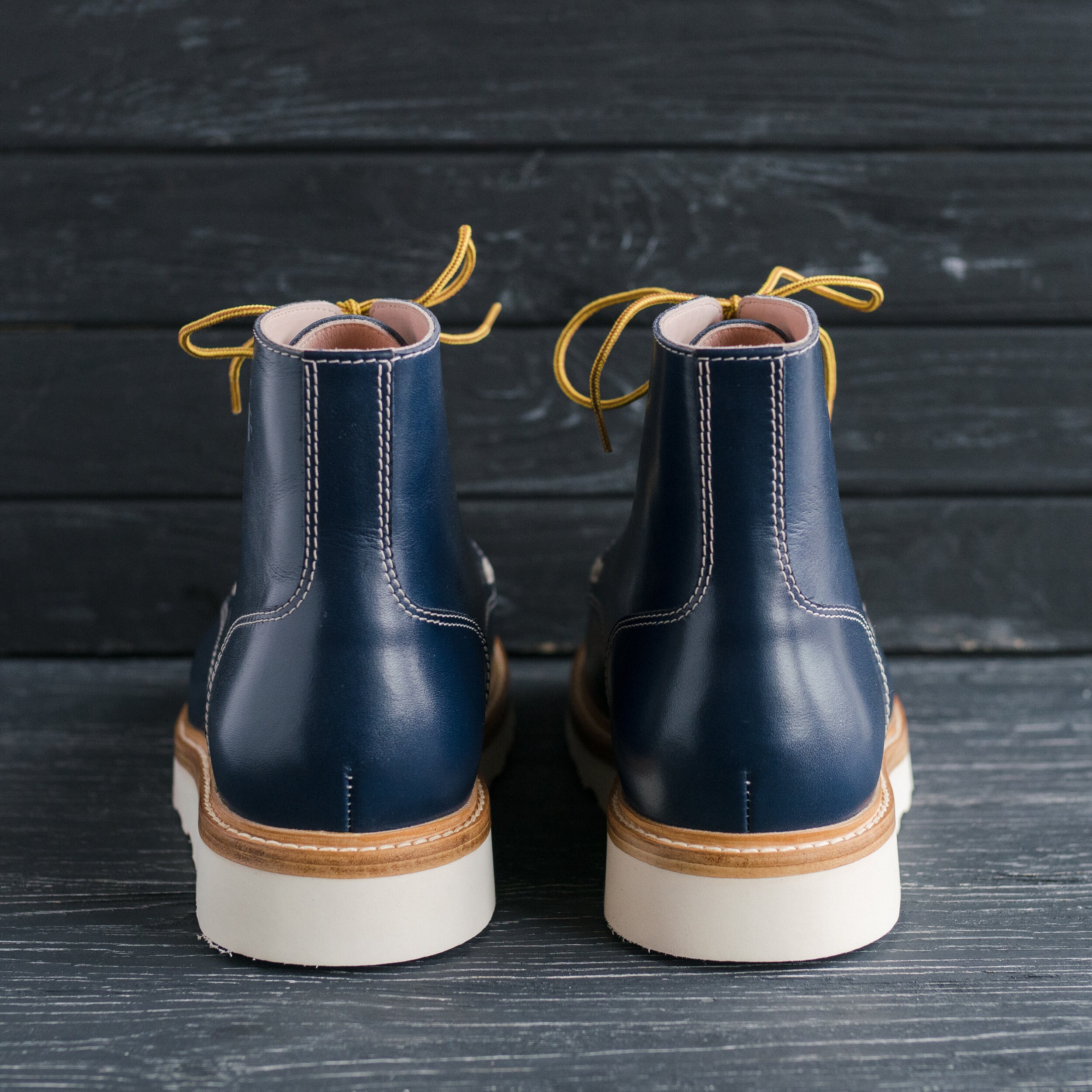 Classic Moc Toe Indigo Blue Custom Made Leather Boots - #samuraimoctoe ...