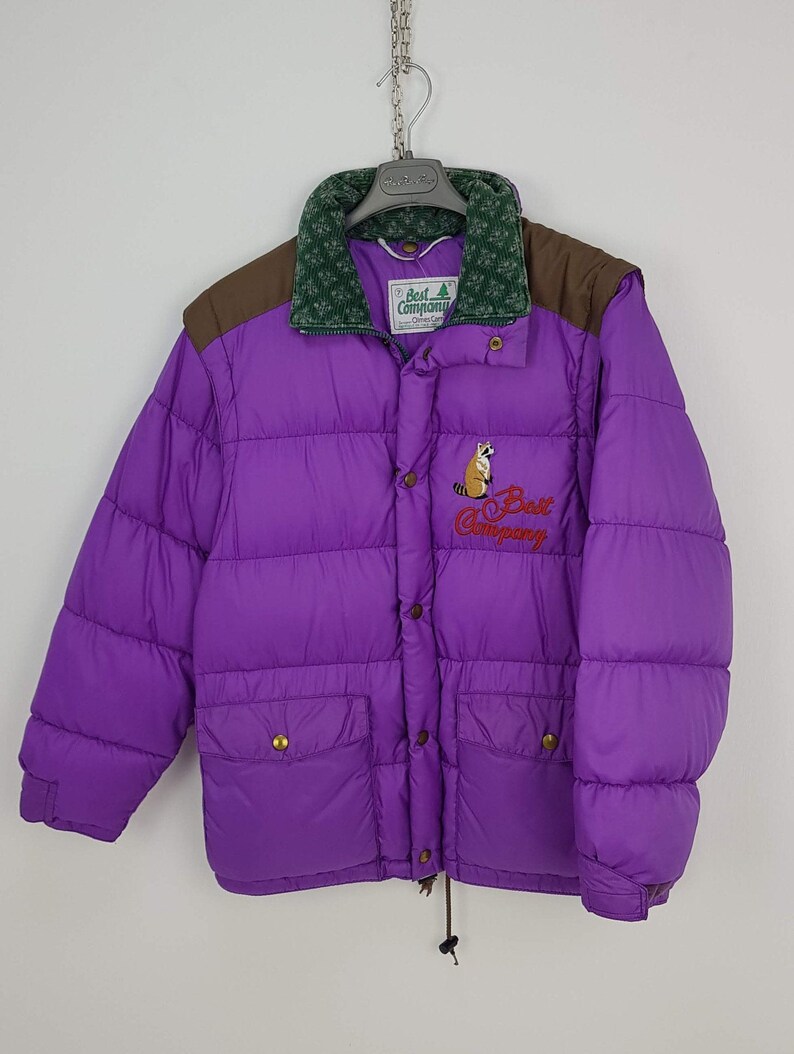BEST COMPANY Puffer Jacket Paninaro 80s Purple Down Size 7