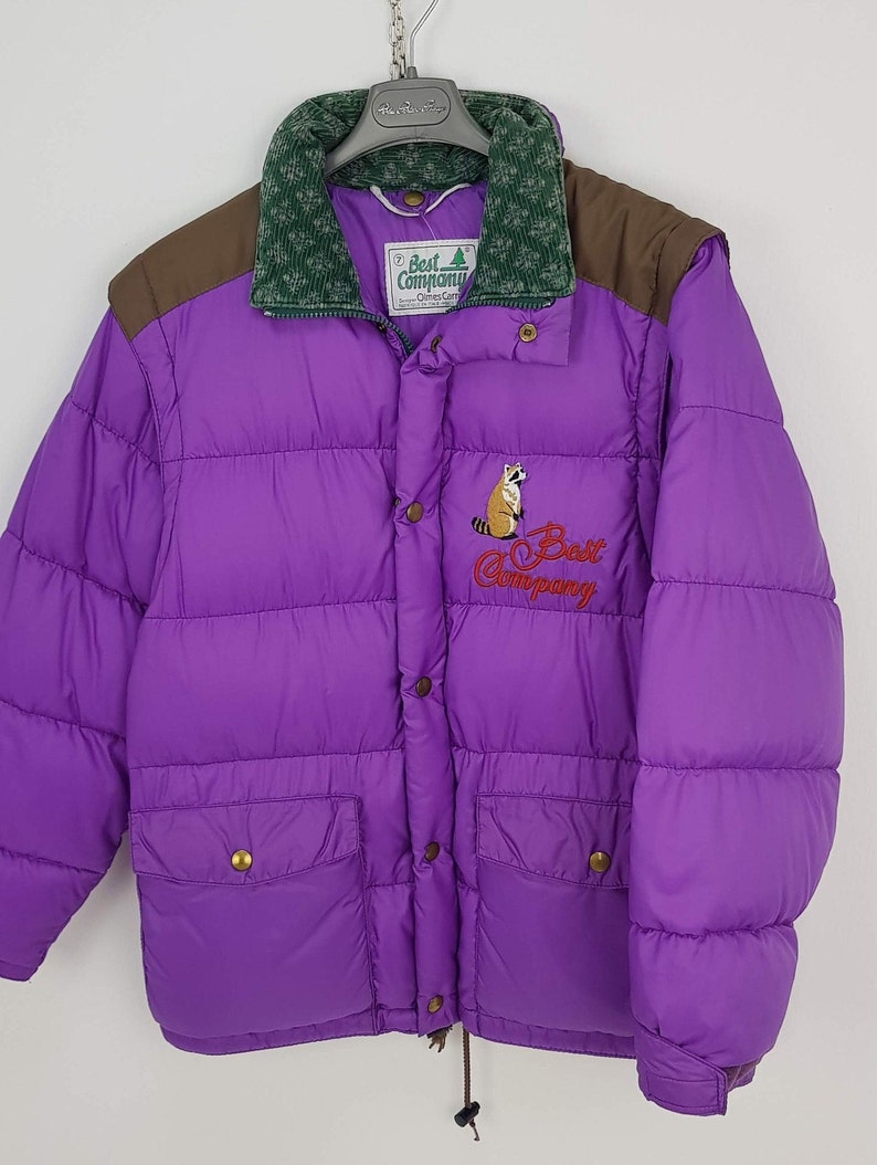 BEST COMPANY Puffer Jacket Paninaro 80s Purple Down Size 7