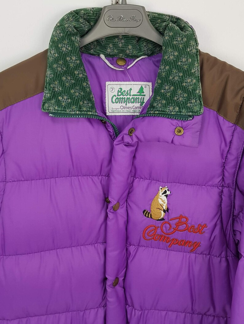 BEST COMPANY Puffer Jacket Paninaro 80s Purple Down Size 7