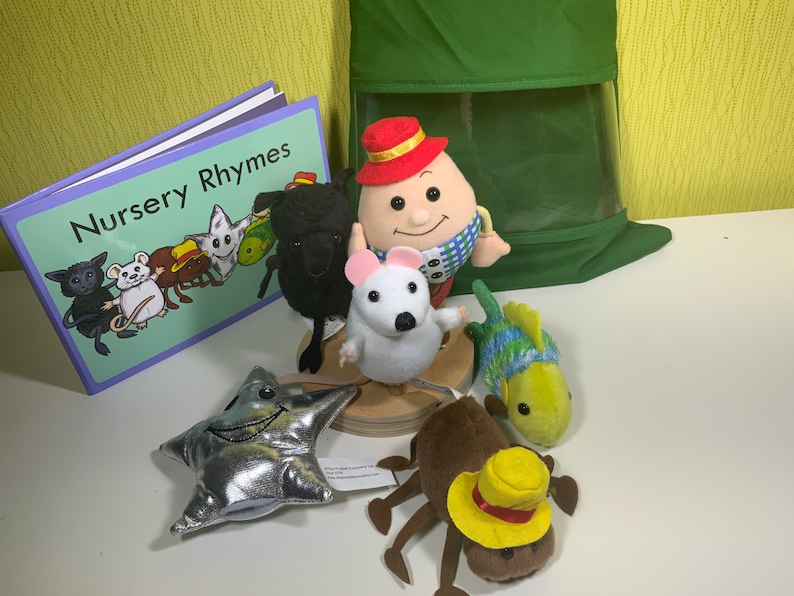 Nursery rhyme story set comes with 6 finger puppets and a bag Etsy