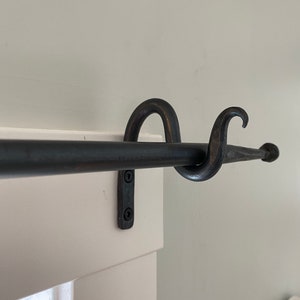 Hand Forged Curtain Rod Bracket, Curtain Rod Hook, Curtain Rod Hanger.