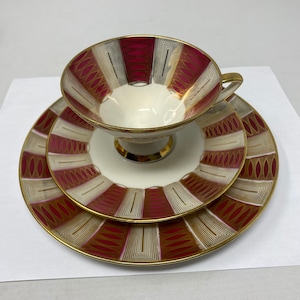 Vintage Barvaris Wiuterling Tea cup and Saucer and Plate Trio Set.