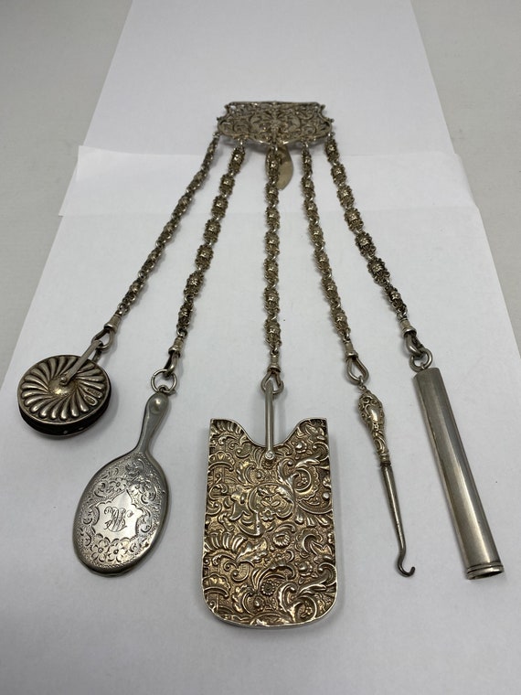 Antique Sterling Chatelaine with Five Attachments. - image 2