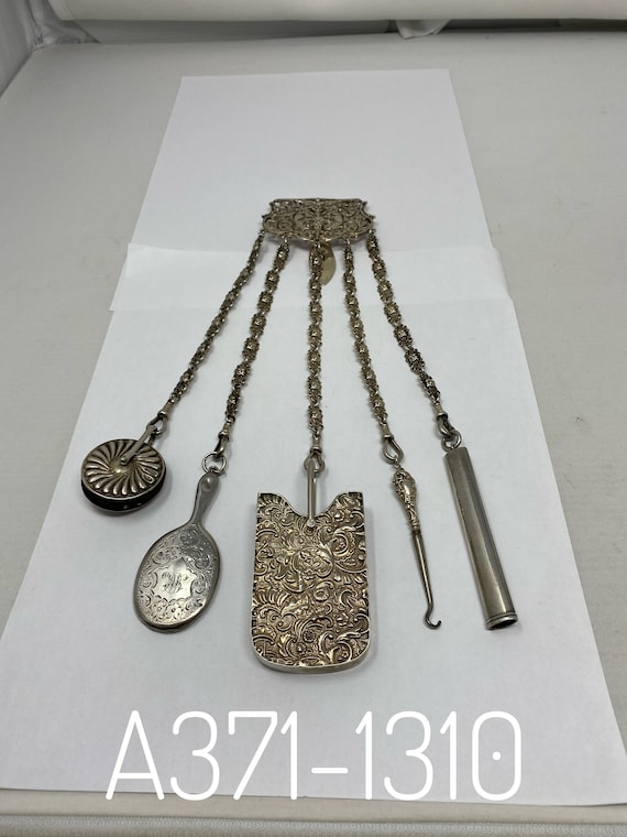 Antique Sterling Chatelaine with Five Attachments. - image 1