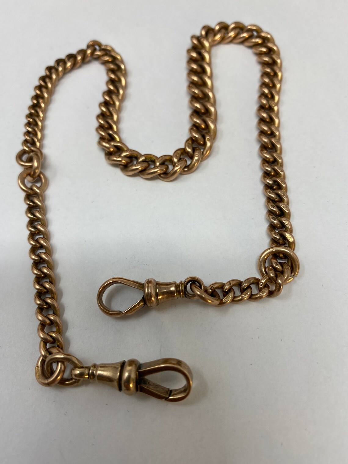 Antique 9K Rose Gold Pocket Watch Chain With a Professional Etsy