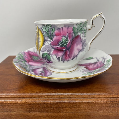 Royal Dover Flower of the Month Teacup and Saucer April Etsy