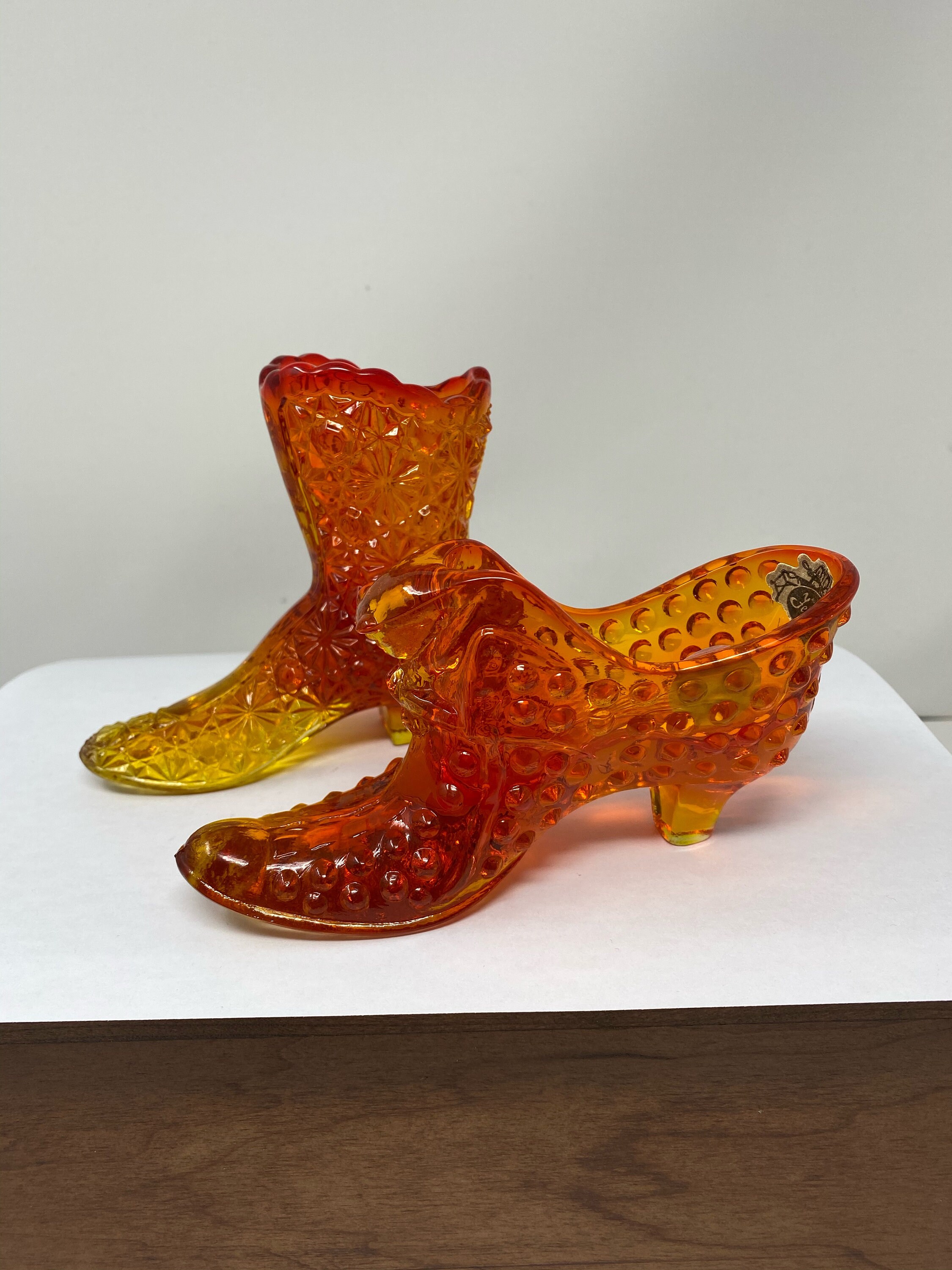 Fenton Glass Shoe and Boot. Etsy