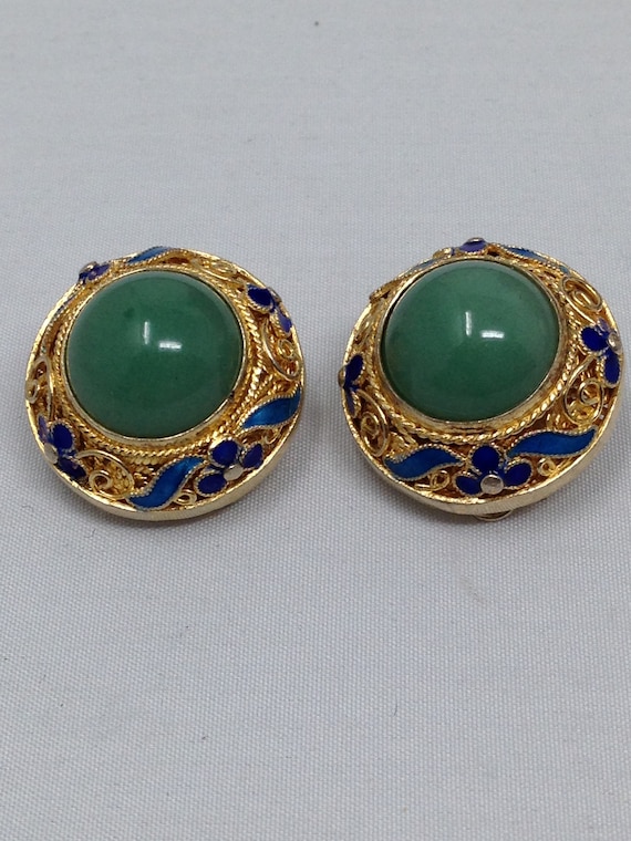 Buy Jade Earrings, Vintage Jade Earrings, Gold Jade Earrings, Online in  India - Etsy