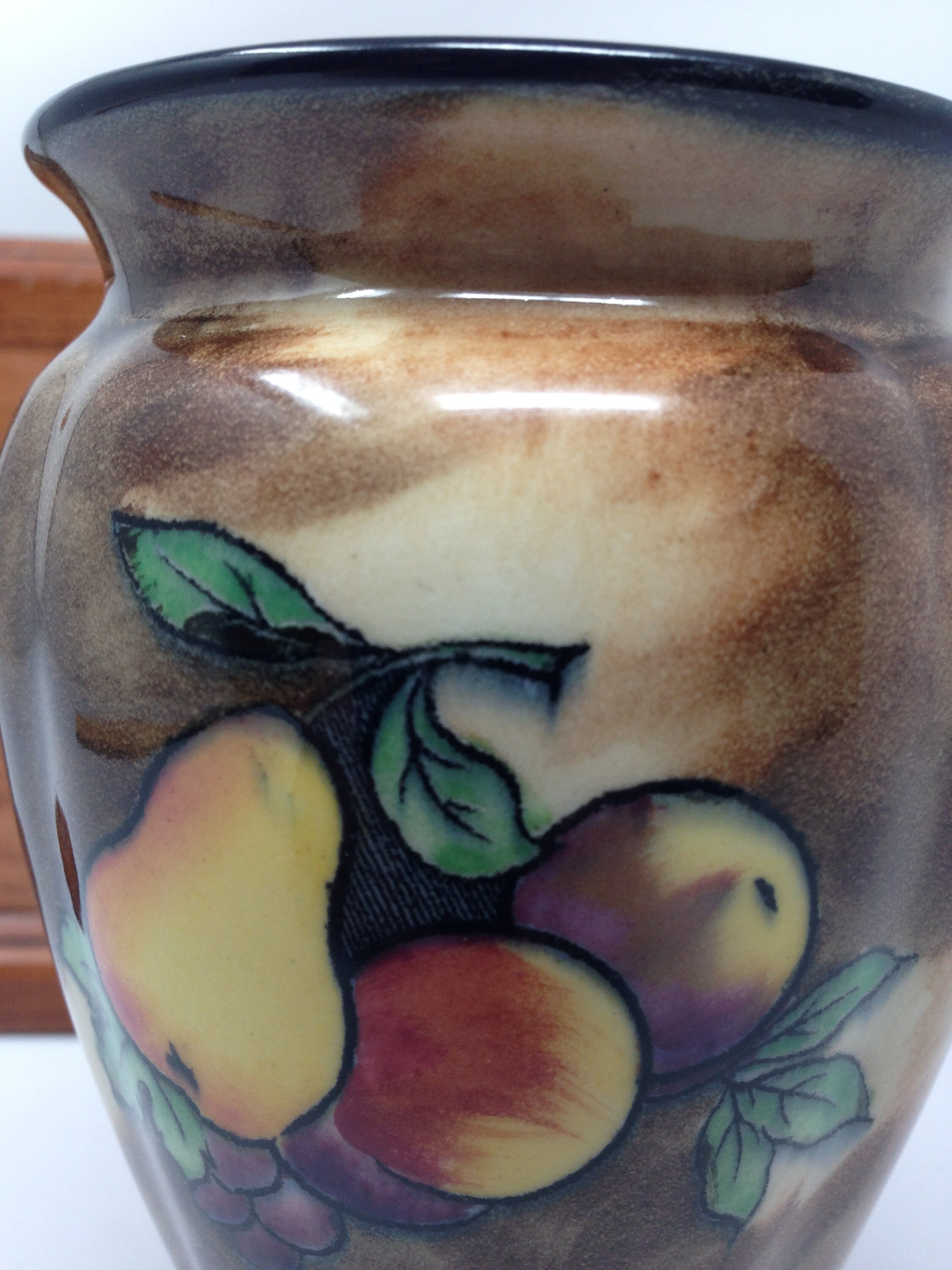 魅惑的な H&K Tunstall 花瓶、手描きの洋ナシと桃、HK Hollinshead と