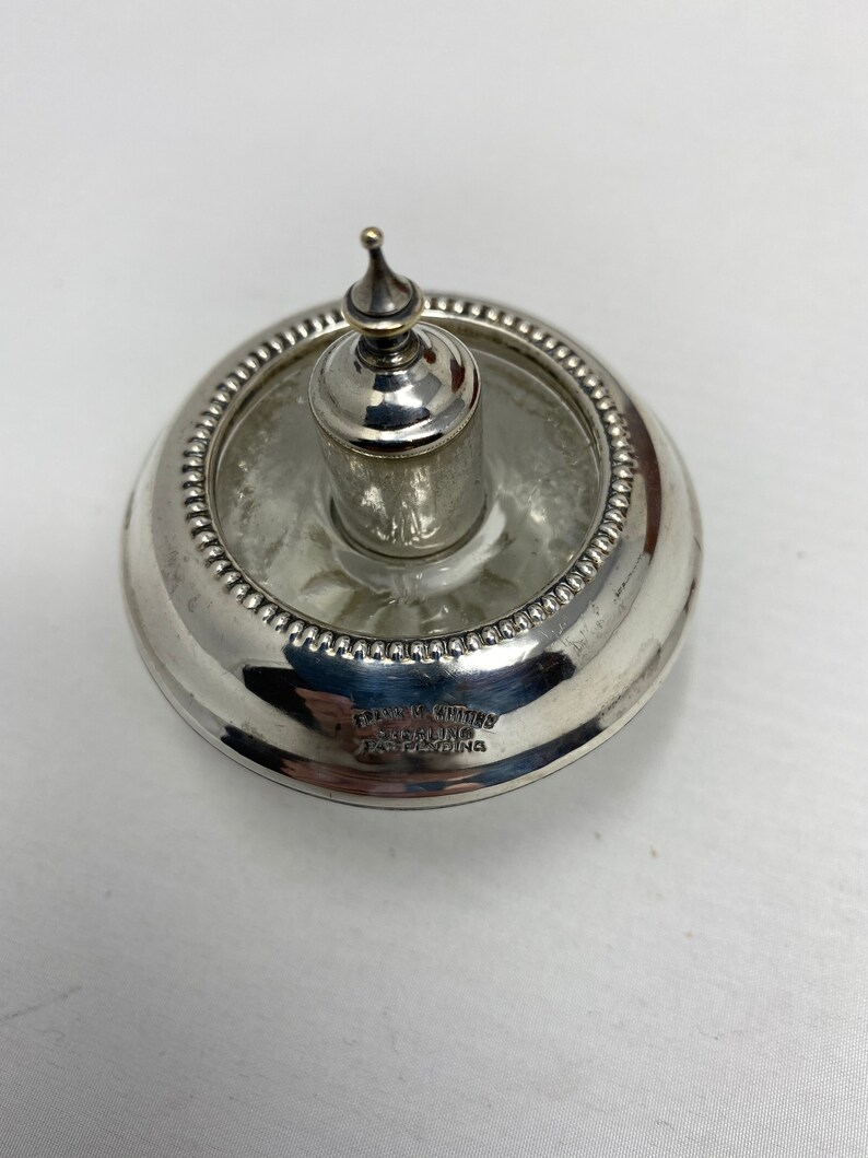 Frank M Whiting Sterling and Glass Table Lighter. Etsy